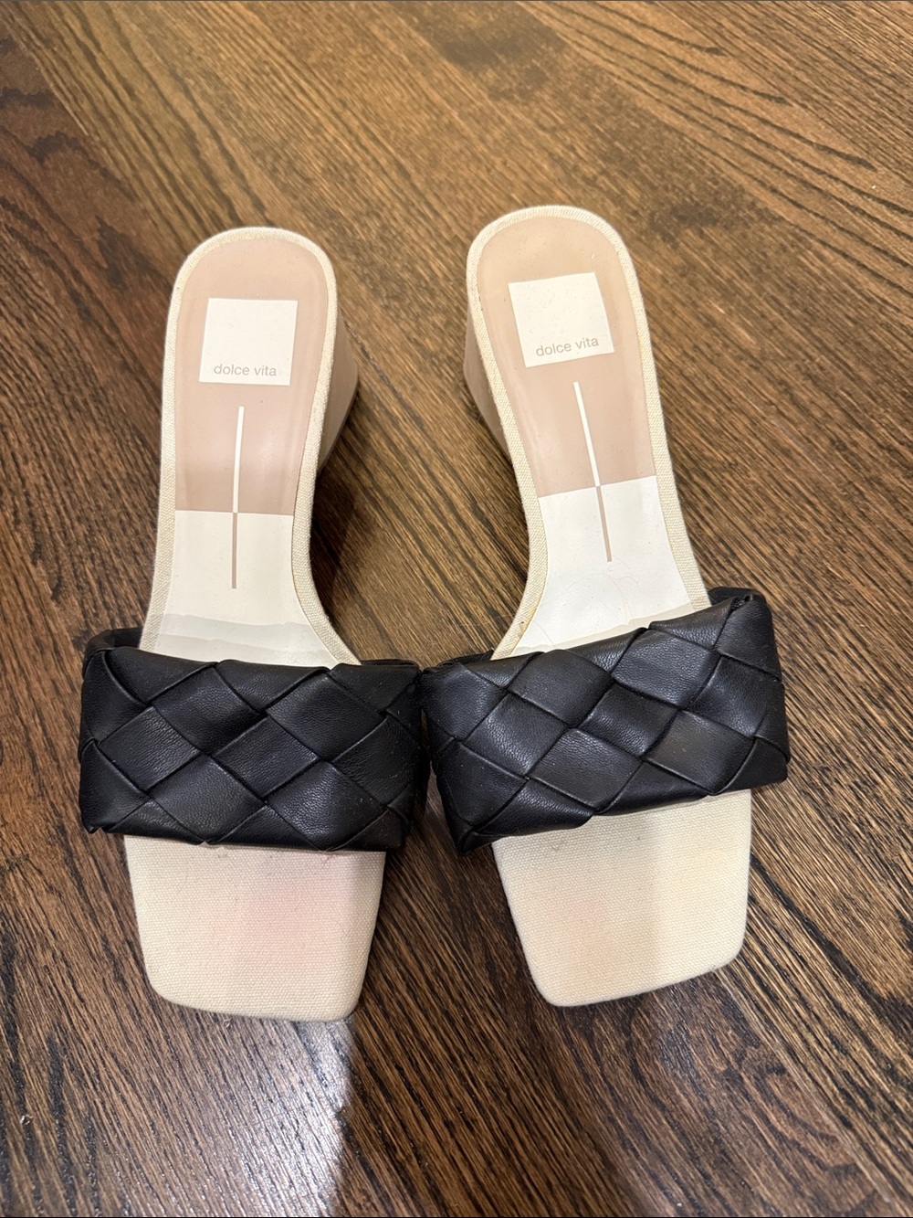 Dolce Vita Black Braided Slide Mules size 8.5 like new
